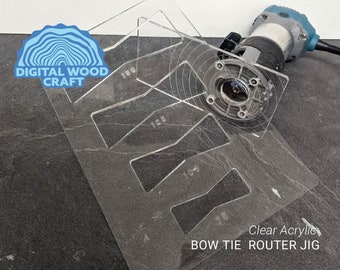 Acrylic Bow Tie Joint Router Jig - Butterfly Dutchman Inlay Mortice - 4 sizes