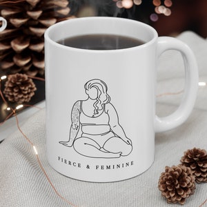 Fierce and feminine mug | minimalist mug | gift for her | latina gifts | gift for new mom | girl power | tattoo | feminist mug | feminism