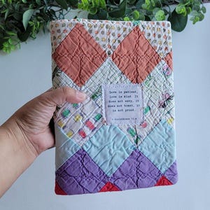 Vintage Quilted Bible Cover: Handmade Book Protector