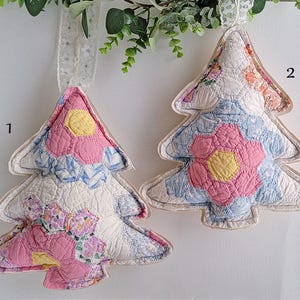 Vintage Quilted Christmas Tree Pillow | Primitive Handmade Decor