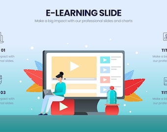 PowerPoint-sjabloon voor e-learning | Presentaties online cursustraining | Digitaal leren en educatief ontwerp PPT | Bedrijfspresentatie
