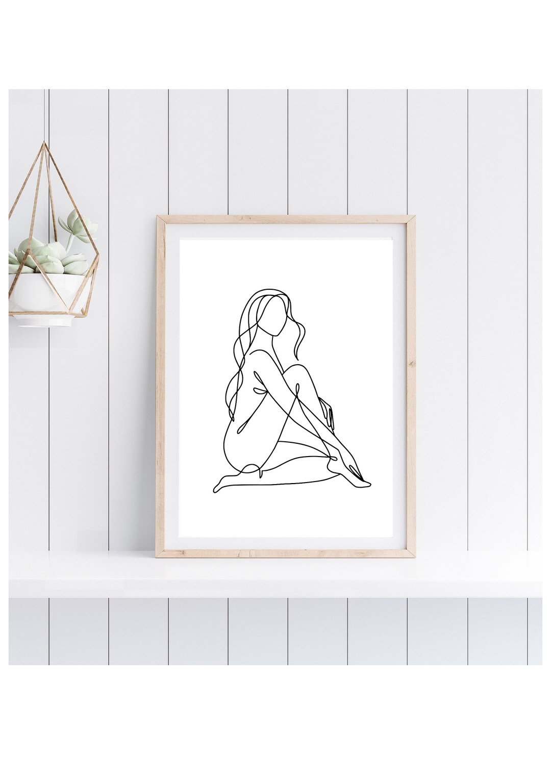 One Line Art Printable Single Line Art Girl Minimalist Art - Etsy