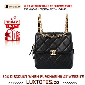 Chanel Small Melody black grained calfskin gold hardware