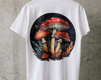 Mushroom Forest T-Shirt | Psychedelic Fungi Tee | Nature Festival Rave Shirt | Unisex Trippy Gift | Cottagecore EDM