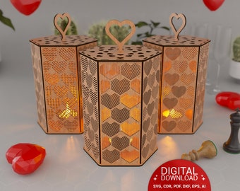 VALENTINE'S day Gift for Girlfriend and Boyfriend, Love Night Light, 6 Different Heart - Work Lantern, Lantern Decoration, Digital Download