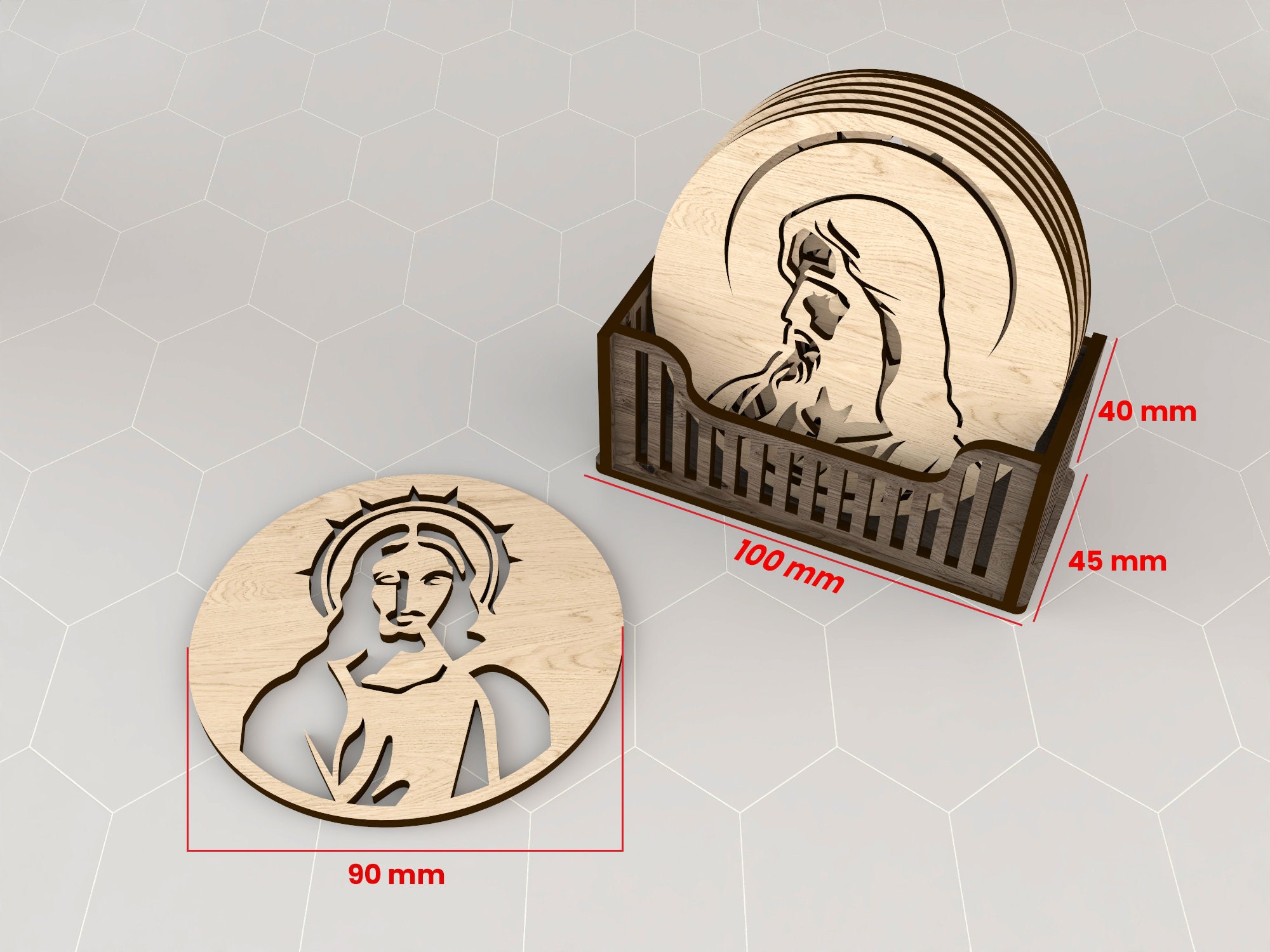 Jesus & Christian Coasters Laser Cut Files: 6 Designs (digital Download ...