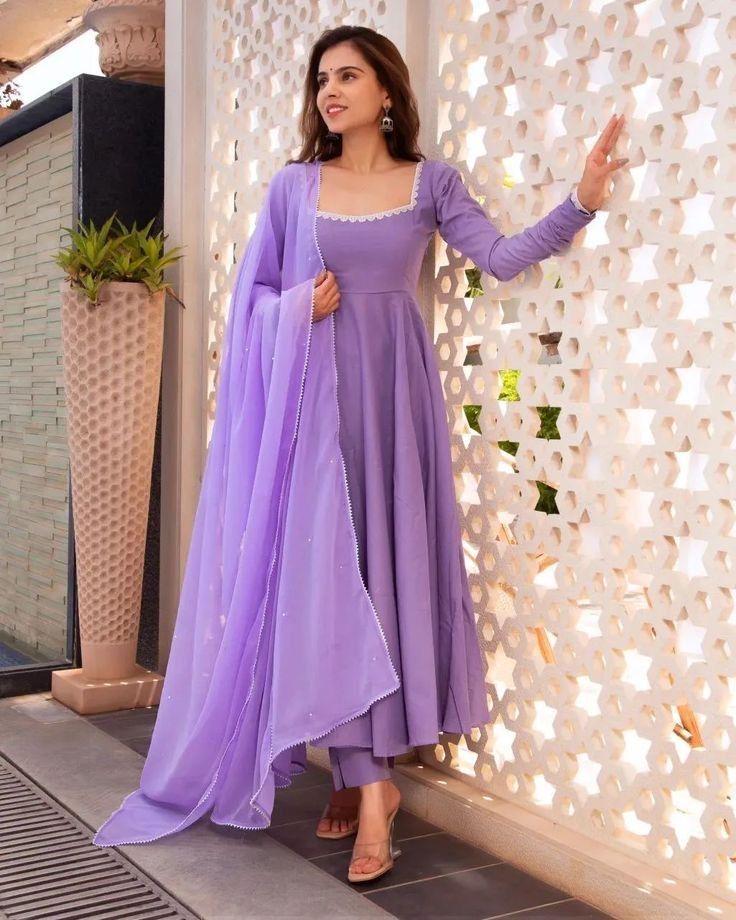 Lilac Color Anarkali Dress - Etsy Canada