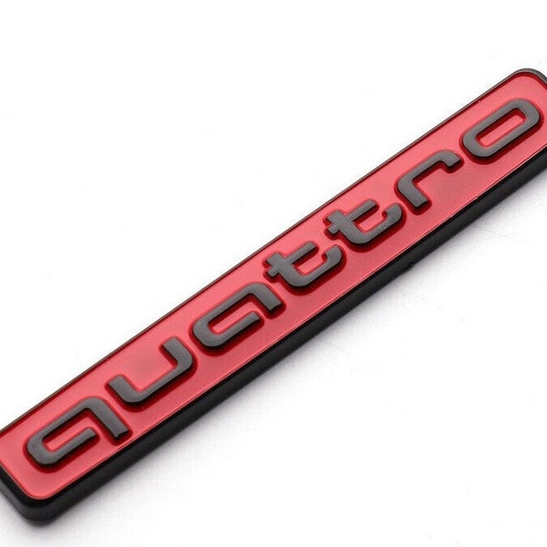 Badge Audi Quattro rouge noir