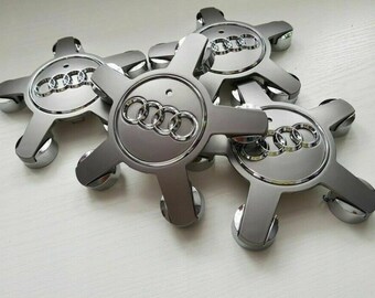 4x Audi Grey Star Wheel Center Cap Hubcaps Hub Caps 4F0601165N