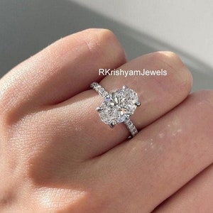 2.50 CT Oval Moissanite Engagement Ring Oval Cut Ring 14k Solid Gold Ring Oval Cut Wedding Ring Oval Solitaire Ring Anniversary Ring
