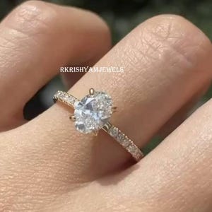 1.50CT Oval Cut Moissanite Engagement Ring Oval Ring Oval Cut Wedding Ring Oval Solitaire Ring Anniversary Ring Oval Ring