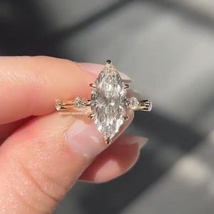 4CT Marquise Cut Moissanite Engagement Ring Gold Ring Marquise Cut Wedding Ring Marquise Solitaire Ring Anniversary Ring Moissanite