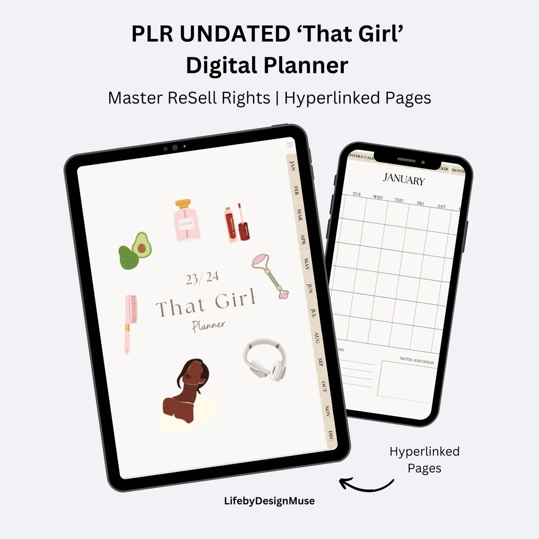 PLR UNDATED 'that Girl' Planner Digital Planner Etsy