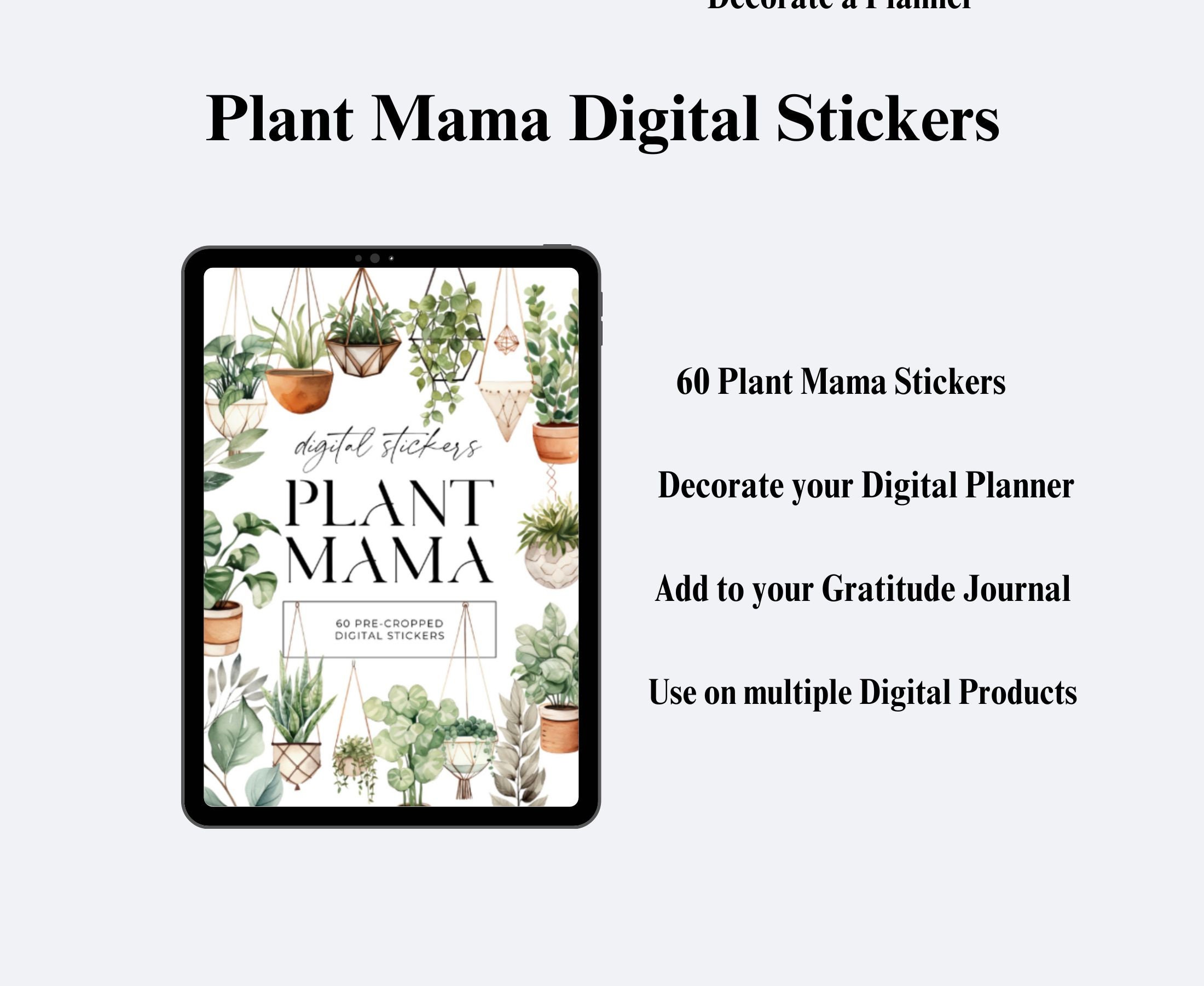 Plant Mama Sticker Pack (4 Pack) Variegated Plants, Monstera, Pink