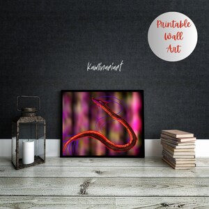 Red Dragon Printable Wall Art Print Mythical Beast Digital Painting Vibrant Dragon Artwork Red Dragon Poster Wall Decor Instant Download