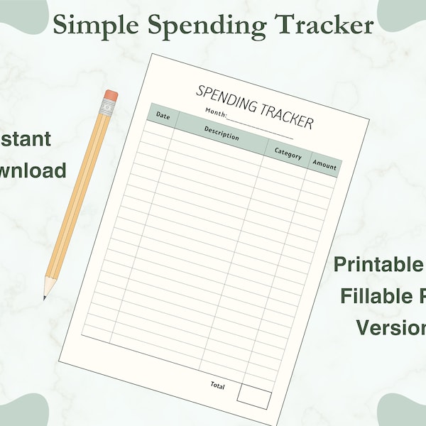 Spending Tracker Digital - Etsy