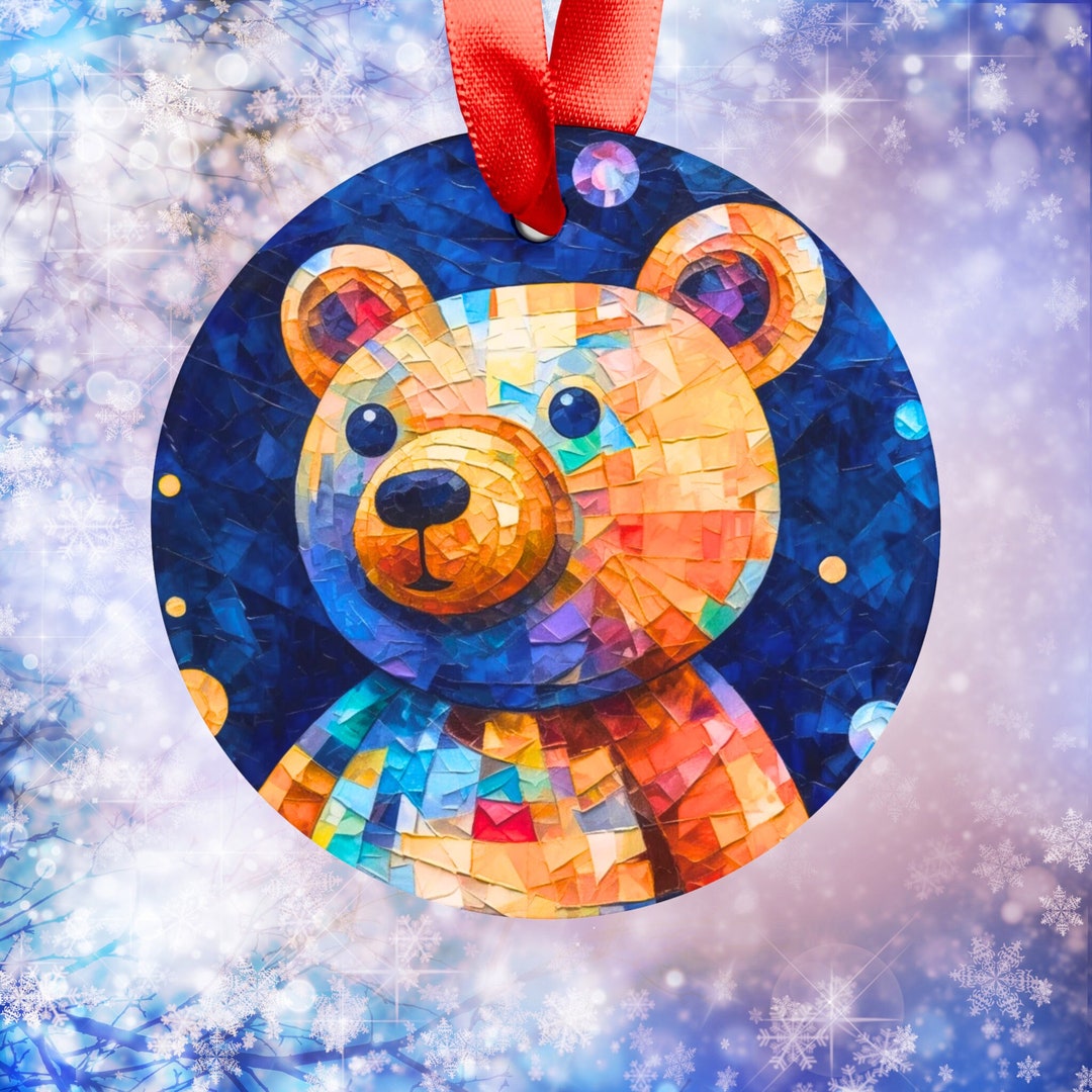 Starry Night Teddy Bear Acrylic Ornament Starry Night Etsy