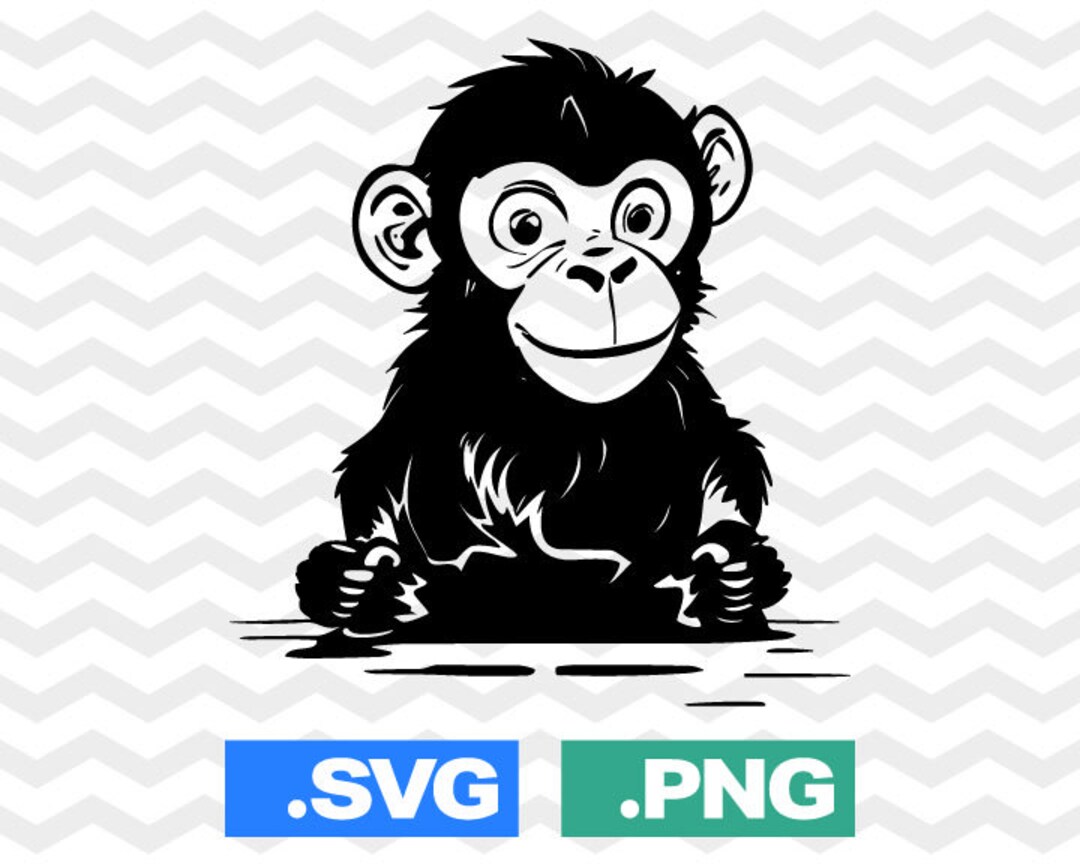 Monkey SVG File Monkey Svg Files Baby Monkey PNG Cut File - Etsy