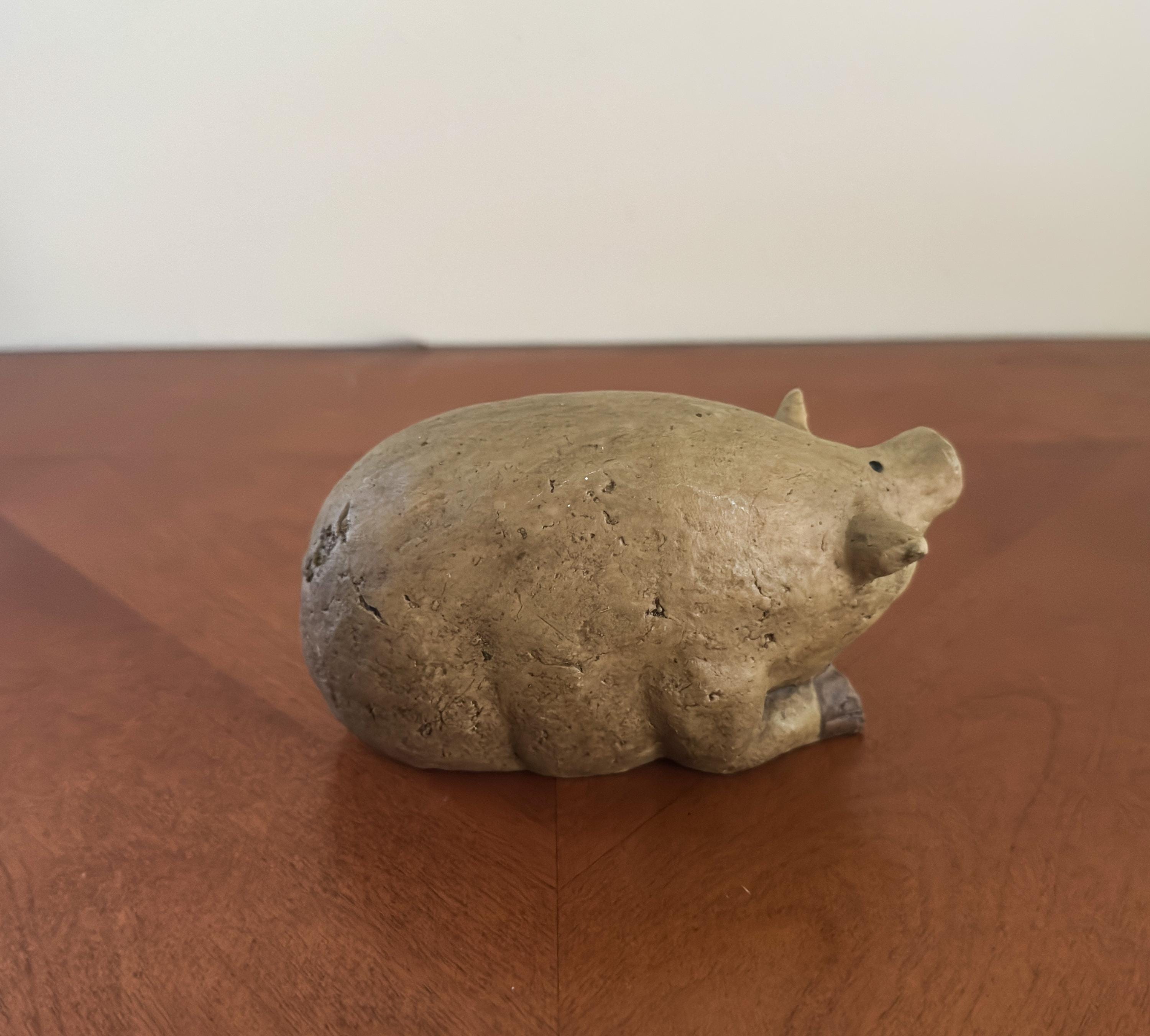 Paperweight Rustic Rustic Stoneware Pig Paperweight or Shelf Sitter - Etsy