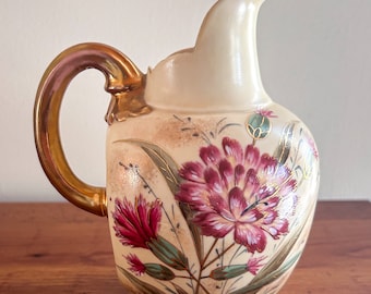 Antique Blush Ivory Porcelain Flat Back Pitcher