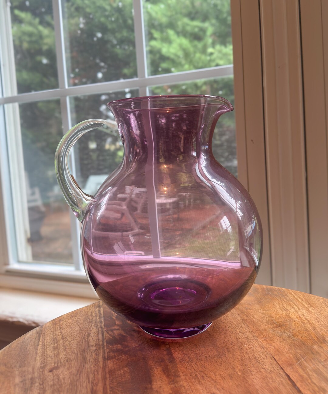 Amethyst Glass Art Deco Style Pitcher Made in Poland - Etsy