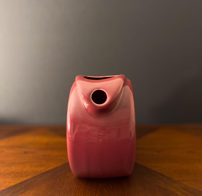 Art Deco Style Pitcher by Feltman Langer 1980s Maroon image 9