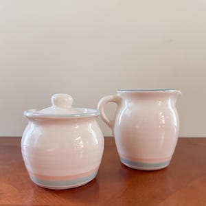 Aura Pink Stoneware Creamer and Sugar Set by Pfaltzgraff