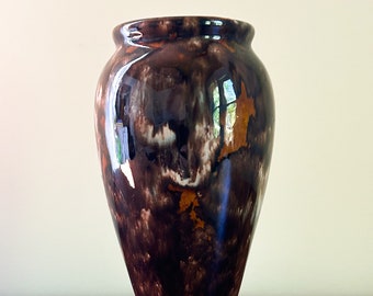 Antique / Vintage Brown Onyx Vase by Brush Pottery #745