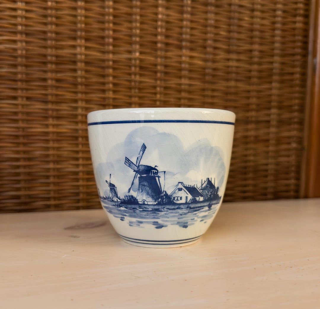 Delfts Blauw Handpainted Open Sugar Blue & White Windmill Design - Etsy