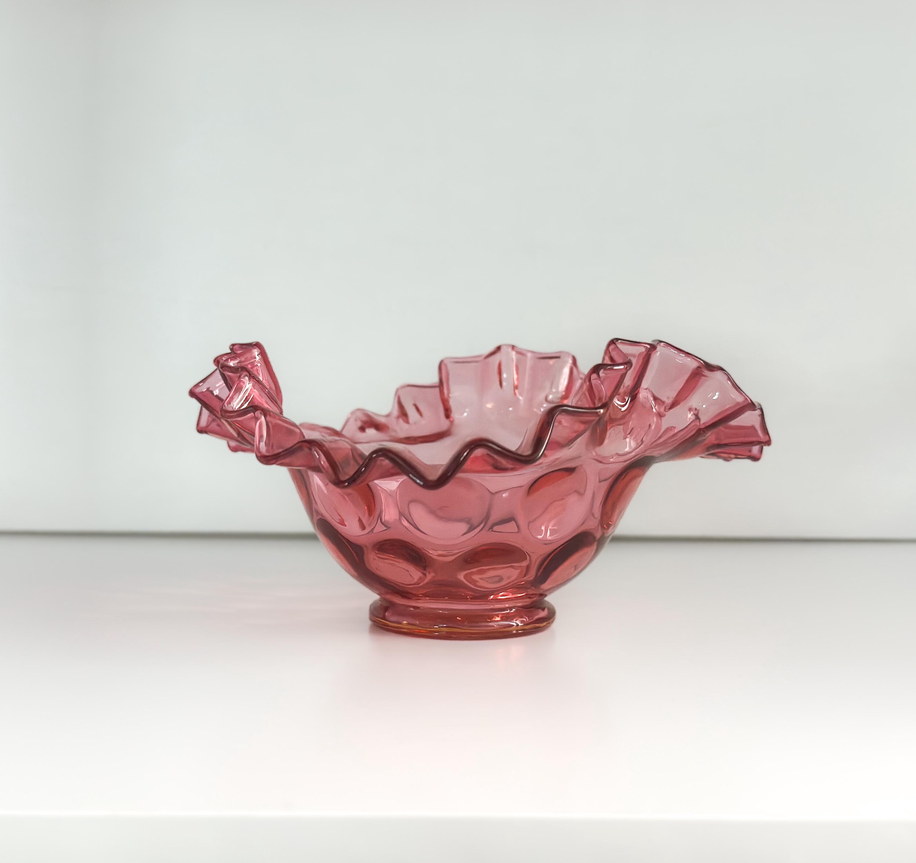 Cranberry Glass Bowl - Etsy