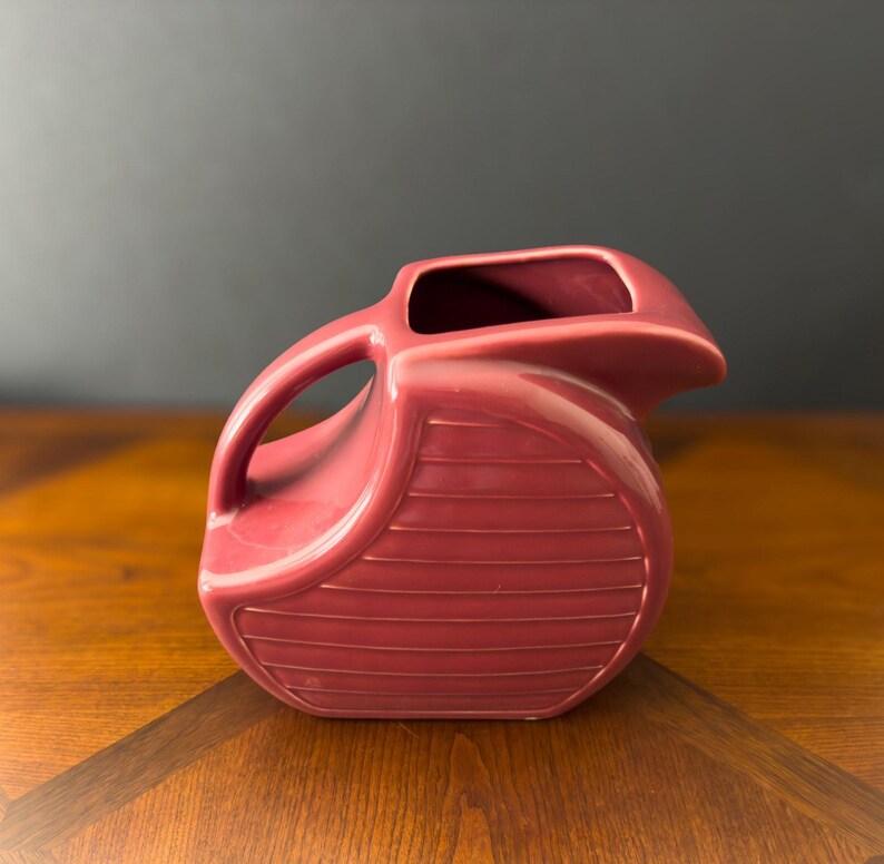 Art Deco Style Pitcher by Feltman Langer 1980s Maroon image 6