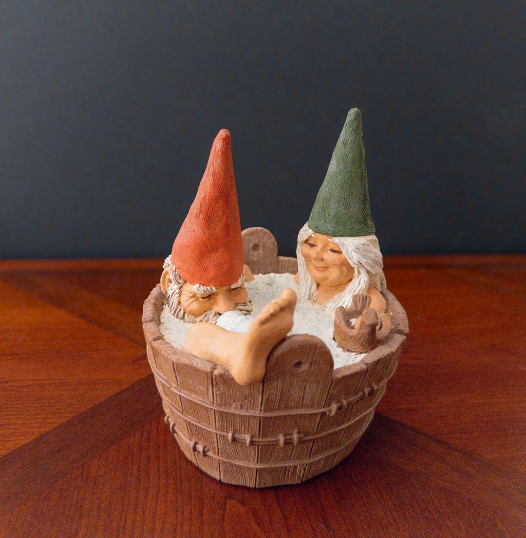 Vintage Enesco “brina & Borg” Gnomes in Hot Tub • Rare - Etsy