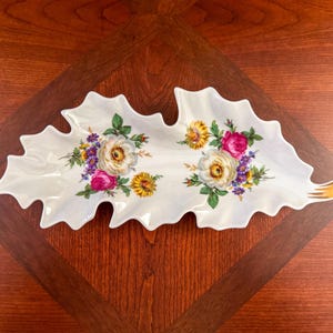 Vintage Leaf Shaped Tray/Trinket Dish • Old Nuremberg Bavaria Germany