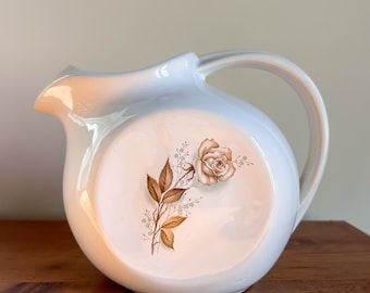 1959 McCoy Pottery Pitcher "Brown Antique Rose" |  Garden Line, with Ice Lip