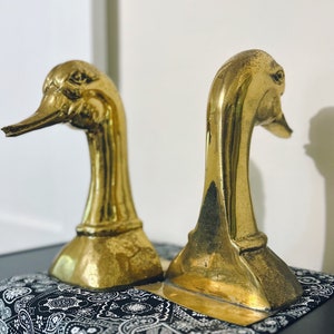 Brass Duck Head Paperweight or Bookend -  Canada