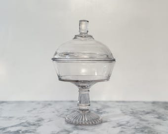 Antique EAPG Compote/Comport, Adams & Co. #329, Lidded Glass Pedestal Dish