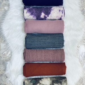 Waffle Knit Baby Swaddle Blanket Set: Handmade Newborn Photo Prop