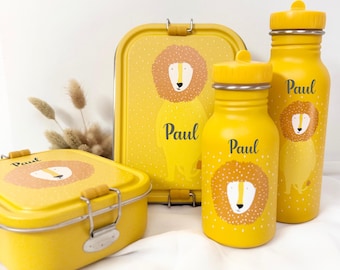 Trixie water bottle + snack box, children's back-to-school kit, personalized children's school kit, personalized lunch box, lunchbox, personalized water bottle
