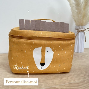Sac gouter repas personnalisé enfant prénom école animaux trixie boite à gouter, sac repas école