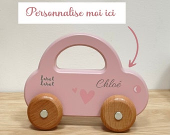 Personalized baby car toy - baby birthday gift idea for 1 or 2 year olds - first birthday baby engraved toy