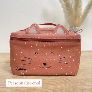 Sac repas/gouter enfant personnalisé prénom école animaux trixie boite à gouter, sac repas école
