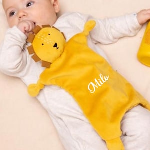Personalized birth comforter, comforter animals, maternity baby gift, personalized comforter idea with child's name, baby plush toy