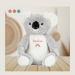 Koala plush personalized name rainbow - personalized child plush gift child birthday first name plush child name child Christmas child