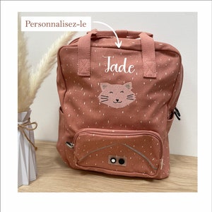 Sac à dos A4 enfant école personnalisé prénom, sac rentrée fille, sac à dos école enfant, cartable rose fille animaux