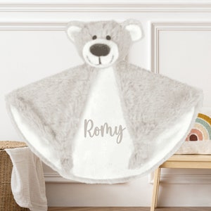Doudou Plat personnalisé Ourson Marron