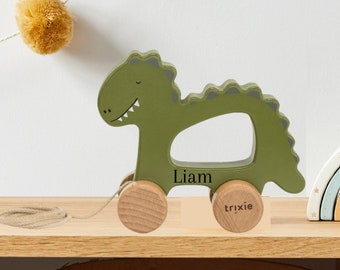 Wooden pull toy - Mr. Dino