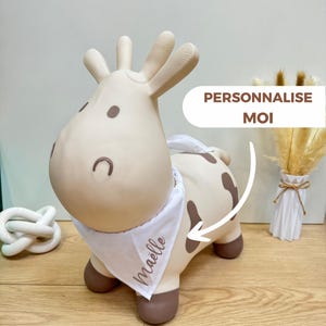 Personalizowany sweter w kształcie krowy, personalizowana zabawka dla dzieci, nadmuchiwany jeździk, prezent urodzinowy dla dzieci w wieku 1 roku i 18 miesięcy, prezent świąteczny dla niemowląt