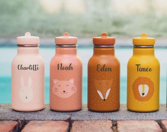 Trixie personalized children&#39;s water bottle - children&#39;s school water bottle with first name, children&#39;s bottle with straw, personalized children&#39;s school bottle with first name