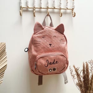 Sac à Dos Personnalisé Enfant Chat - sac école enfant, sac nounou prénom, sac personnalisé bébé, petit sac enfant animal, sac nom enfant