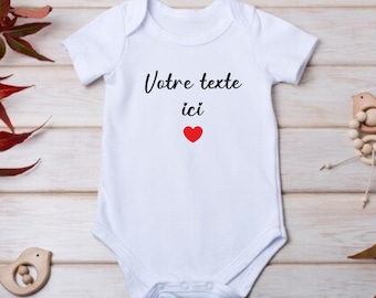 Customizable Short Sleeve Bodysuit - Baby Bodysuit, Baby Gift, Birth Gift, Personalized Baby Bodysuit